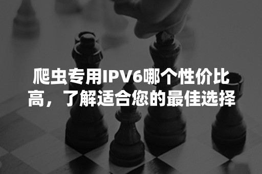 爬虫专用IPV6哪个性价比高，了解适合您的最佳选择