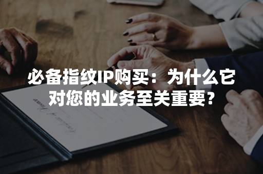 必备指纹IP购买：为什么它对您的业务至关重要？