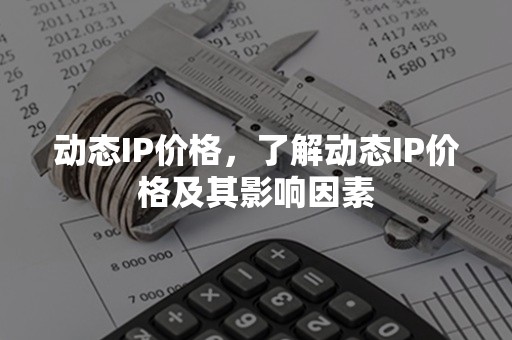 动态IP价格，了解动态IP价格及其影响因素