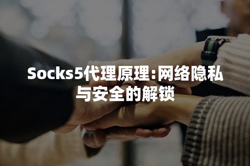 Socks5代理原理:网络隐私与安全的解锁