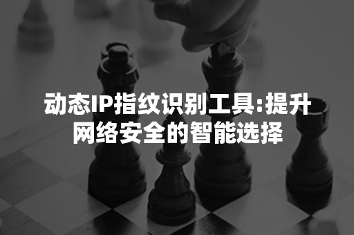 动态IP指纹识别工具:提升网络安全的智能选择