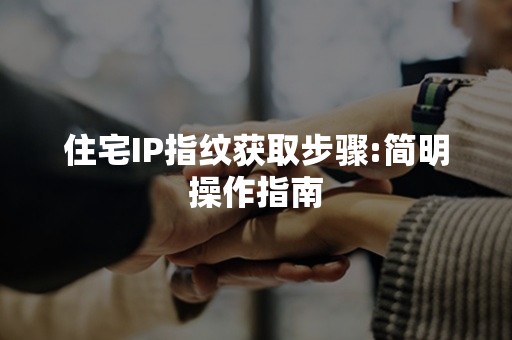 住宅IP指纹获取步骤:简明操作指南