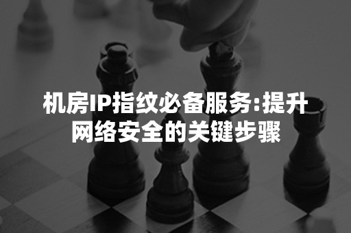 机房IP指纹必备服务:提升网络安全的关键步骤