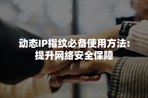 动态IP指纹必备使用方法:提升网络安全保障