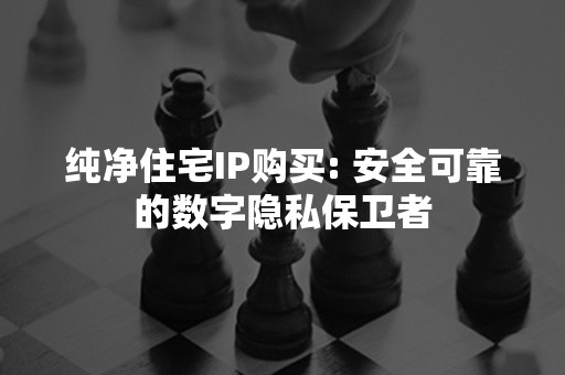 纯净住宅IP购买: 安全可靠的数字隐私保卫者