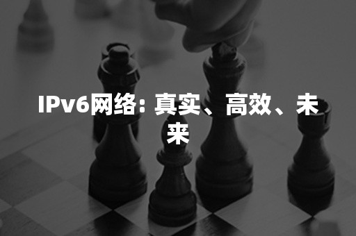 IPv6网络: 真实、高效、未来