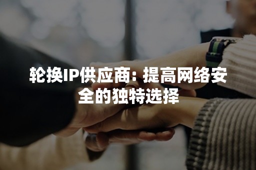 轮换IP供应商: 提高网络安全的独特选择