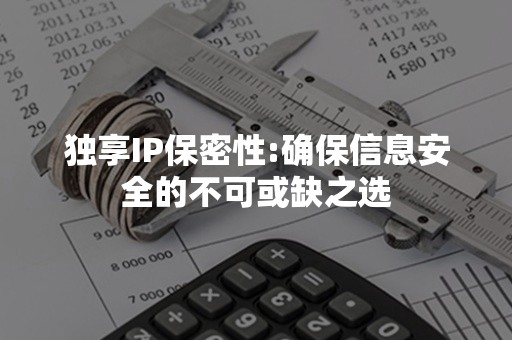 独享IP保密性:确保信息安全的不可或缺之选