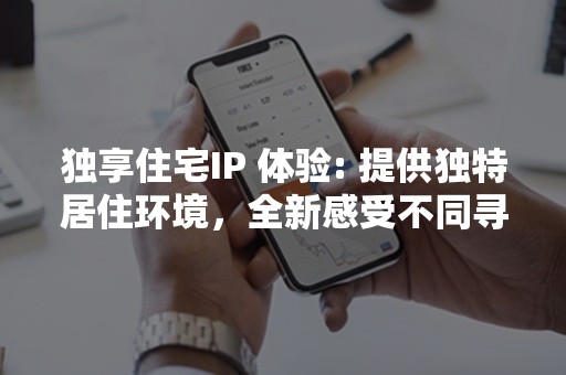 独享住宅IP 体验: 提供独特居住环境，全新感受不同寻常的住宅IP体验