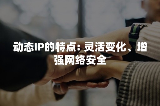 动态IP的特点: 灵活变化、增强网络安全