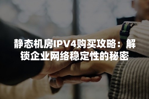 静态机房IPV4购买攻略：解锁企业网络稳定性的秘密