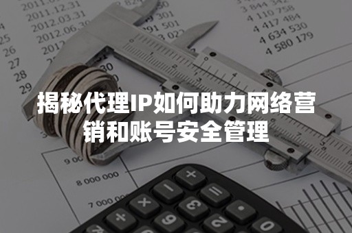 揭秘代理IP如何助力网络营销和账号安全管理