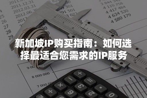 新加坡IP购买指南：如何选择最适合您需求的IP服务