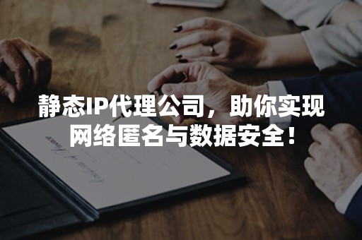 静态IP代理公司，助你实现网络匿名与数据安全！