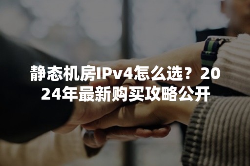 静态机房IPv4怎么选？2024年最新购买攻略公开