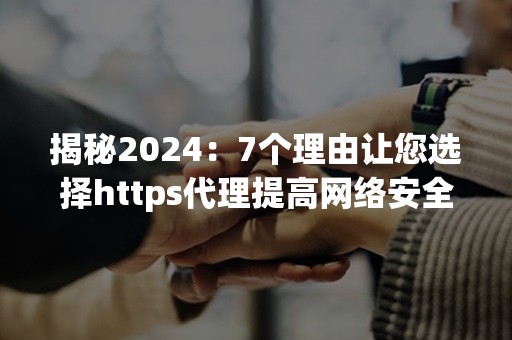 揭秘2024：7个理由让您选择https代理提高网络安全