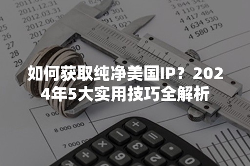 如何获取纯净美国IP？2024年5大实用技巧全解析