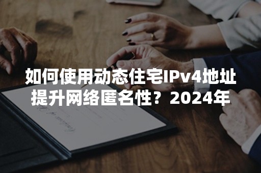 如何使用动态住宅IPv4地址提升网络匿名性？2024年最新指南