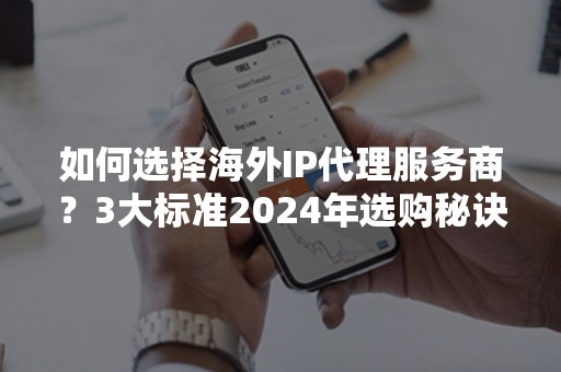 如何选择海外IP代理服务商？3大标准2024年选购秘诀