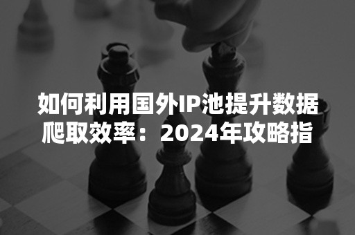 如何利用国外IP池提升数据爬取效率：2024年攻略指南