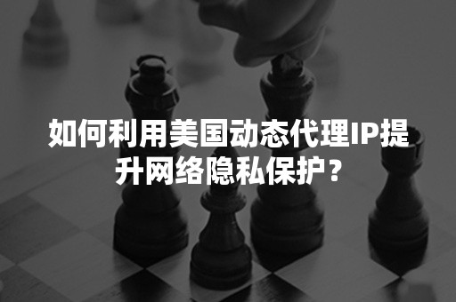 如何利用美国动态代理IP提升网络隐私保护？