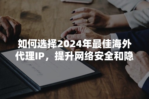 如何选择2024年最佳海外代理IP，提升网络安全和隐私保护