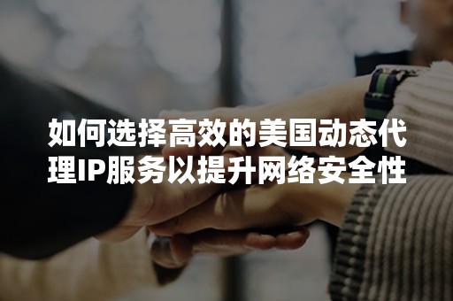 如何选择高效的美国动态代理IP服务以提升网络安全性？