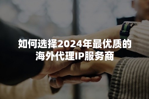 如何选择2024年最优质的海外代理IP服务商