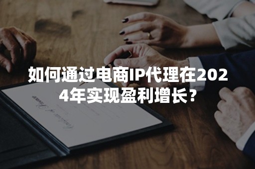 如何通过电商IP代理在2024年实现盈利增长？