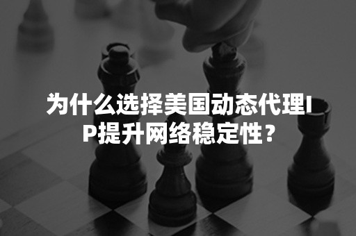 为什么选择美国动态代理IP提升网络稳定性？