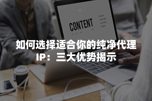 如何选择适合你的纯净代理IP：三大优势揭示