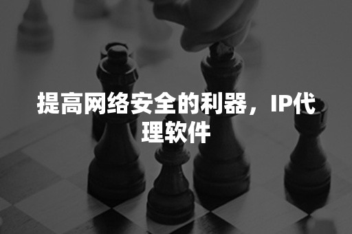 提高网络安全的利器，IP代理软件