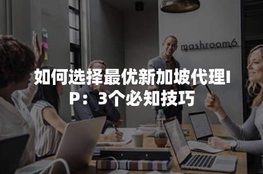 如何选择最优新加坡代理IP：3个必知技巧