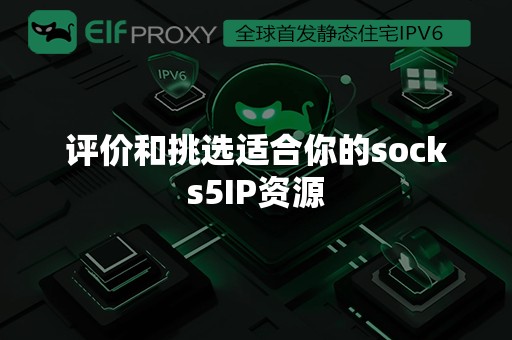 评价和挑选适合你的socks5IP资源