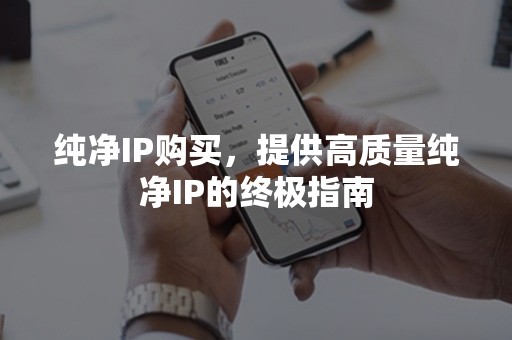 纯净IP购买，提供高质量纯净IP的终极指南