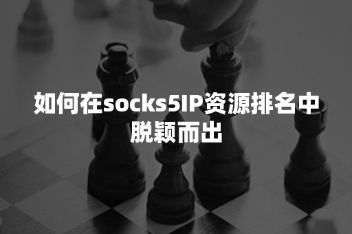 如何在socks5IP资源排名中脱颖而出