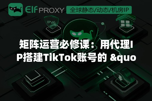 矩阵运营必修课：用代理IP搭建TikTok账号的 "安全港"