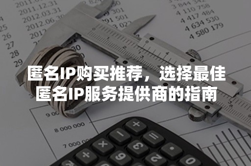 匿名IP购买推荐，选择最佳匿名IP服务提供商的指南