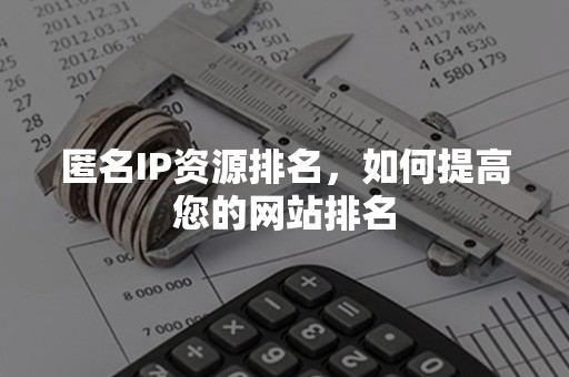 匿名IP资源排名，如何提高您的网站排名